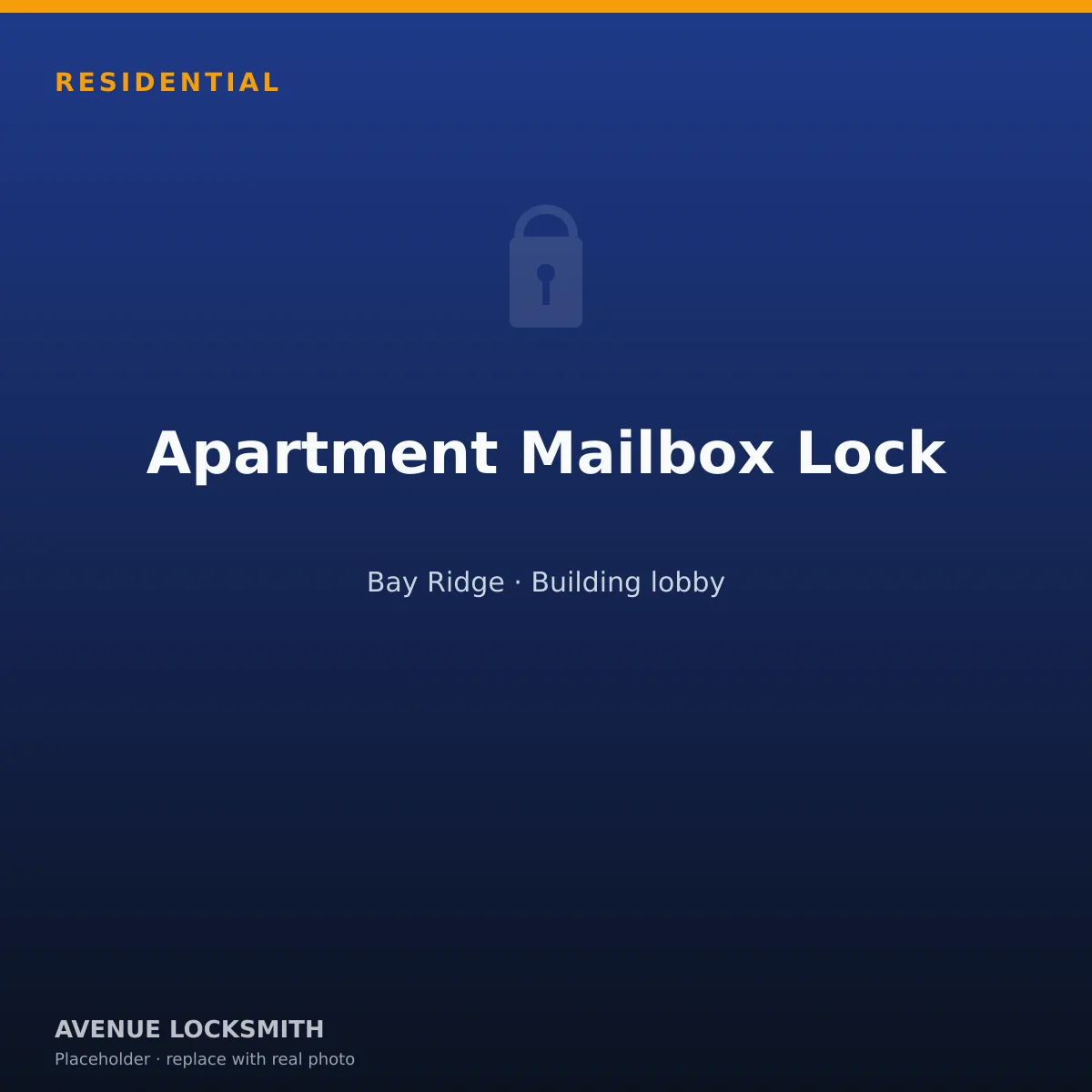 Replacement apartment mailbox lock installed in a Bay Ridge building