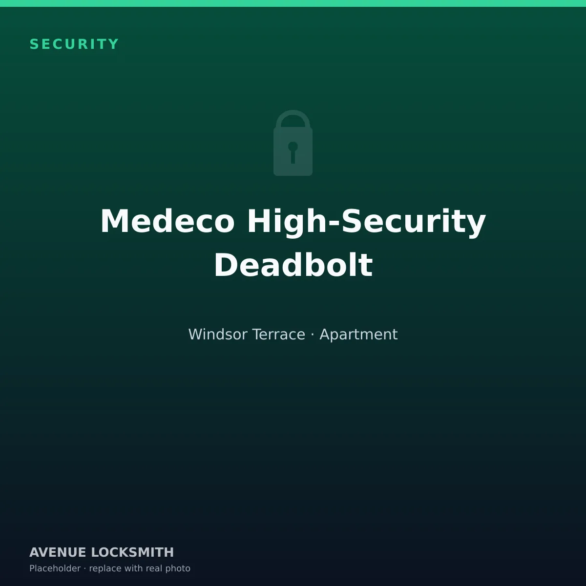 Medeco high-security deadbolt installed on a Windsor Terrace apartment door